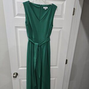 Calvin Klein Women's V-Neck Sleeveless Belted Jumpsuit Size 10